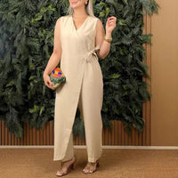 Alina | Stilvoller Jumpsuit für leichte Eleganz - Beige