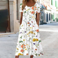 Ndatipo - Luftiges Kleid Mit Zartem Blumenmuster - Weiß