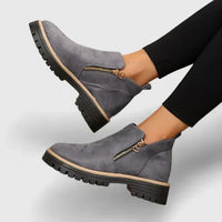 Nina | Damen Stiefel modern elegant hochwertig - Grau