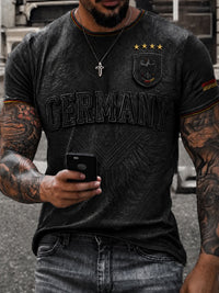 Herren-Fußballfan-T-Shirt mit Deutschland-Print - Schwarz
