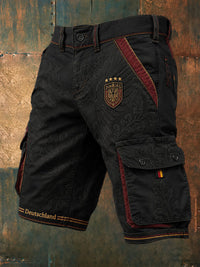 Herren-Fußball-Shorts mit Deutschland-Druck - Schwarz