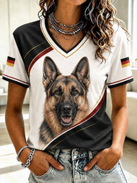 T-Shirt mit Aufdruck einer deutschen Schäferhündin für Damen - als bild