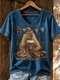 Oktoberfest-T-Shirt für Damen mit niedlichem Tiermuster - als bild
