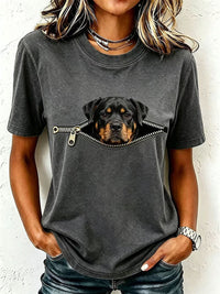 Schönes Rottweiler-T-Shirt für Damen - Dunkelgrau