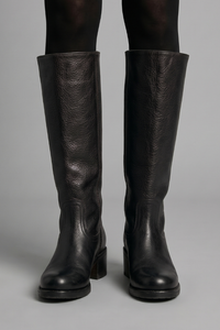 Stefanie | Damen Blockabsatz Wadenhohe Stiefel - Schwarz