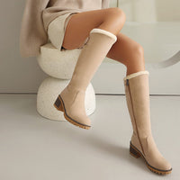 Stiefel für Damen mit Schnallendetail - Beige