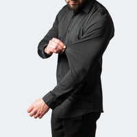 Jonathan | Herren Knitterfreies Stretchhemd - Schwarz