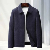 Strukturierte Herren-Reißverschlussjacke - Marineblau