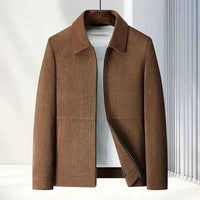 Strukturierte Herren-Reißverschlussjacke - Braun