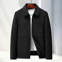 Strukturierte Herren-Reißverschlussjacke - Schwarz