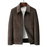 Strukturierte Herren-Reißverschlussjacke - Dunkelbraun
