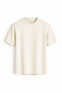 Strukturiertes Rundhals-T-Shirt für Herren - Weiß