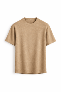 Strukturiertes Rundhals-T-Shirt für Herren - Beige