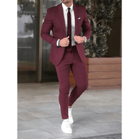 Thomas | Herren Casual Zweiteiliger Zweiteiler Anzug - Rot