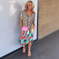 Damen Sommerkleid Leicht Luftig Leopardenmuster - Leopard