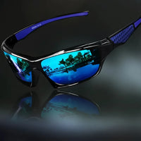 Sport Sonnenbrille Unisex Polarisiert UV Schutz Outdoor Brille - Blau