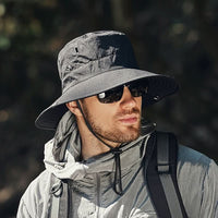 Wandern Sonnenhut Outdoor Aktivitäten UV Schutz - Schwarz