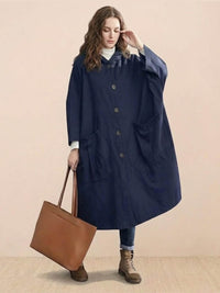 Susanne | Damen Oversized Windbreaker Jacke - Marineblau