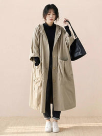 Susanne | Damen Oversized Windbreaker Jacke - Beige