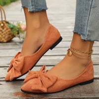 Sylvara | Damen Spitze Ballerinas mit Schleife - Orange