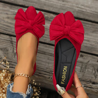 Sylvara | Damen Spitze Ballerinas mit Schleife - Rot