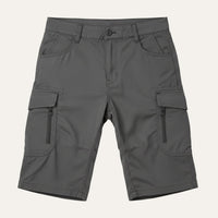 Taktische Herren-Cargoshorts mit integriertem Gürtel - Grau