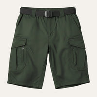 Taktische Herren-Cargoshorts mit integriertem Gürtel - Armeegrün