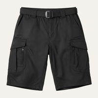 Taktische Herren-Cargoshorts mit integriertem Gürtel - Schwarz