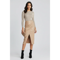 Tamara | Damen Rock Plissee Mit Schlitz Modern - Beige