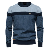 Thomas | Herren Klassischer Strick Pullover - Blau
