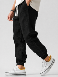 Timo | Herren Jogger Sommerhose - Schwarz
