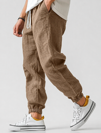 Timo | Herren Jogger Sommerhose - Dunkelbraun