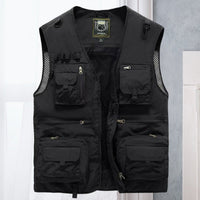 Tobias | Herren Atmungsaktive Outdoor Multitaschen Weste - Schwarz