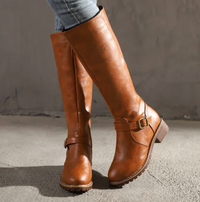 Karin | Damen Kniehohe Orthopädische Stiefel - Braun