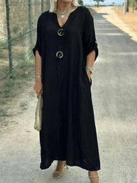 Kharen - Zeitloses Tunika-Kleid - Schwarz (Fast ausverkauft)