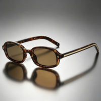 Unisex Sonnenbrille mit ovalem Rahmen in Schildpatt-Optik - Schildpatt