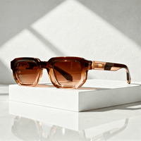 Unisex-Sonnenbrille mit rechteckigem Rahmen - Braun