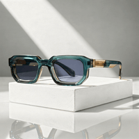 Unisex-Sonnenbrille mit rechteckigem Rahmen - Retro Blau