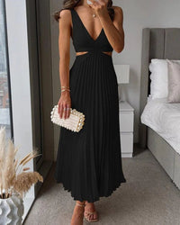 Valentina | Elegantes Abend-Midikleid - schwarz
