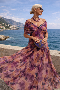 Valentina | Festliches Maxikleid mit V-Ausschnitt - Verzauberter Garten