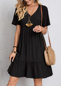 Bora | Figurschmeichelndes Sommerkleid - Schwarz