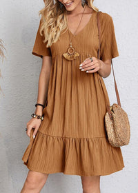 Bora | Figurschmeichelndes Sommerkleid - Braun