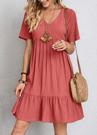 Bora | Figurschmeichelndes Sommerkleid - Hellrot