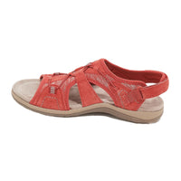 Heidi - Damen Sandalen mit Klettverschluss und Mesh-Einsätzen - Rot