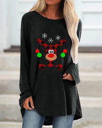 Damen Festlicher Langer Pullover Bequem Strick - Schwarz