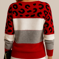 Viola | Weicher Strickpullover mit Farbblock - Rot