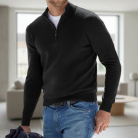Herren V Ausschnitt Pullover Strickpullover Langarm Casual - Schwarz