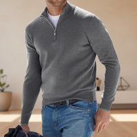 Herren V Ausschnitt Pullover Strickpullover Langarm Casual - Grau