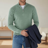 Herren V Ausschnitt Pullover Strickpullover Langarm Casual - Grün