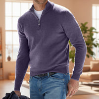 Herren V Ausschnitt Pullover Strickpullover Langarm Casual - Lila